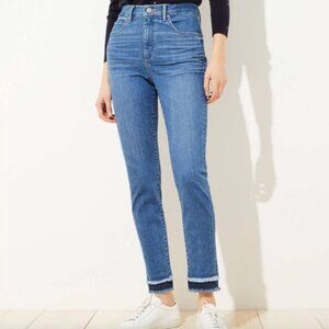 LOFT Double Frayed Skinny Jeans